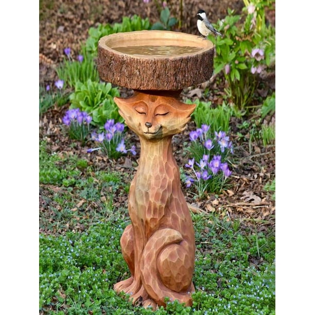 Bird Baths for Outdoors,Brown Polyresin Handmade for Outdoor Decoration 7.9 in 12